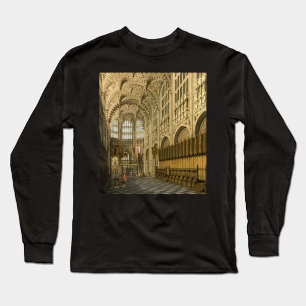 an interior view of the henry vii chapel westminster abbey canaletto - Canaletto Long Sleeve T-Shirt by Kollagio